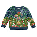 Personalised Raiders Rugby Christmas Kid Ugly Christmas Sweater Santa Rugby Mascot - Pine Wreath Festive