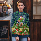 Personalised Raiders Rugby Christmas Ugly Christmas Sweater Santa Rugby Mascot - Pine Wreath Festive