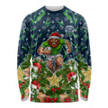 Personalised Raiders Rugby Christmas Long Sleeve Shirt Santa Rugby Mascot - Pine Wreath Festive