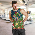 Personalised Raiders Rugby Christmas Men Tank Top Santa Rugby Mascot - Pine Wreath Festive
