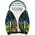 Personalised Raiders Rugby Christmas Sherpa Hoodie Santa Rugby Mascot - Pine Wreath Festive