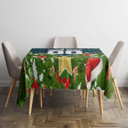 Personalised Raiders Rugby Christmas Tablecloth Santa Rugby Mascot - Pine Wreath Festive