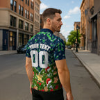 Personalised Raiders Rugby Christmas Zipper Polo Shirt Santa Rugby Mascot - Pine Wreath Festive