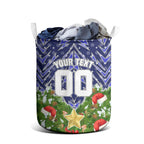 Personalised Bulldogs Rugby Christmas Laundry Basket Santa Rugby Mascot - Pine Wreath Festive