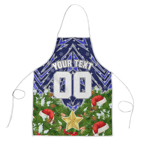 Personalised Bulldogs Rugby Christmas Apron Santa Rugby Mascot - Pine Wreath Festive
