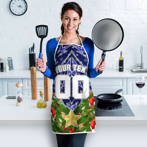 Personalised Bulldogs Rugby Christmas Apron Santa Rugby Mascot - Pine Wreath Festive