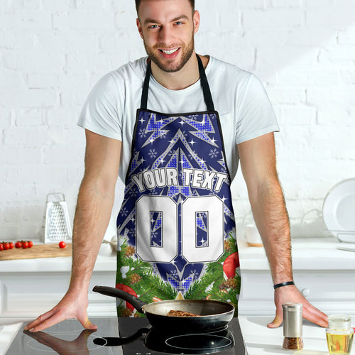 Personalised Bulldogs Rugby Christmas Apron Santa Rugby Mascot - Pine Wreath Festive