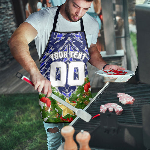 Personalised Bulldogs Rugby Christmas Apron Santa Rugby Mascot - Pine Wreath Festive