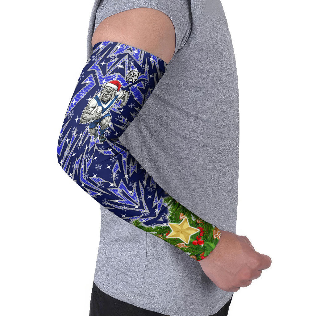 Personalised Bulldogs Rugby Christmas Arm Sleeves Santa Rugby Mascot - Pine Wreath Festive