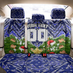 Personalised Bulldogs Rugby Christmas Back Car Seat Cover Santa Rugby Mascot - Pine Wreath Festive
