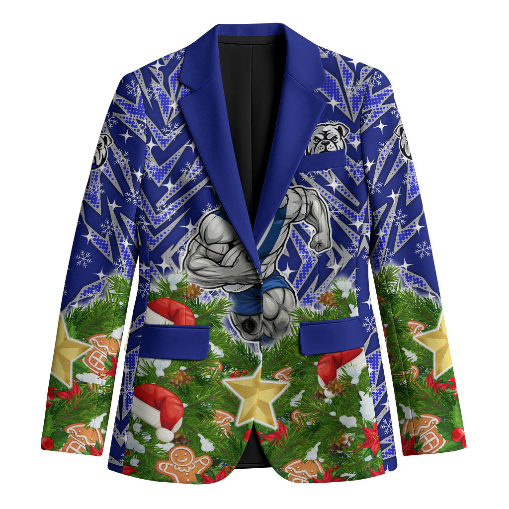 Personalised Bulldogs Rugby Christmas Blazer Santa Rugby Mascot - Pine Wreath Festive