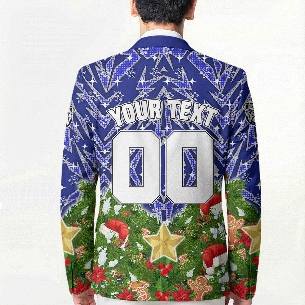 Personalised Bulldogs Rugby Christmas Blazer Santa Rugby Mascot - Pine Wreath Festive