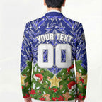 Personalised Bulldogs Rugby Christmas Blazer Santa Rugby Mascot - Pine Wreath Festive