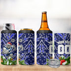 Personalised Bulldogs Rugby Christmas 4 in 1 Can Cooler Tumbler Santa Rugby Mascot - Pine Wreath Festive