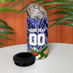 Personalised Bulldogs Rugby Christmas 4 in 1 Can Cooler Tumbler Santa Rugby Mascot - Pine Wreath Festive