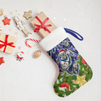 Bulldogs Rugby Christmas Stocking Santa Rugby Mascot - Pine Wreath Festive