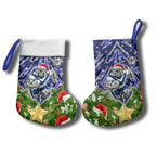 Bulldogs Rugby Christmas Stocking Santa Rugby Mascot - Pine Wreath Festive