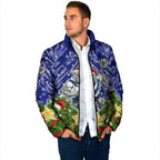 Personalised Bulldogs Rugby Christmas Padded Jacket Santa Rugby Mascot - Pine Wreath Festive