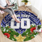 Personalised Bulldogs Rugby Christmas Round Carpet Santa Rugby Mascot - Pine Wreath Festive