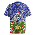 Personalised Bulldogs Rugby Christmas Rugby Jersey Santa Rugby Mascot - Pine Wreath Festive
