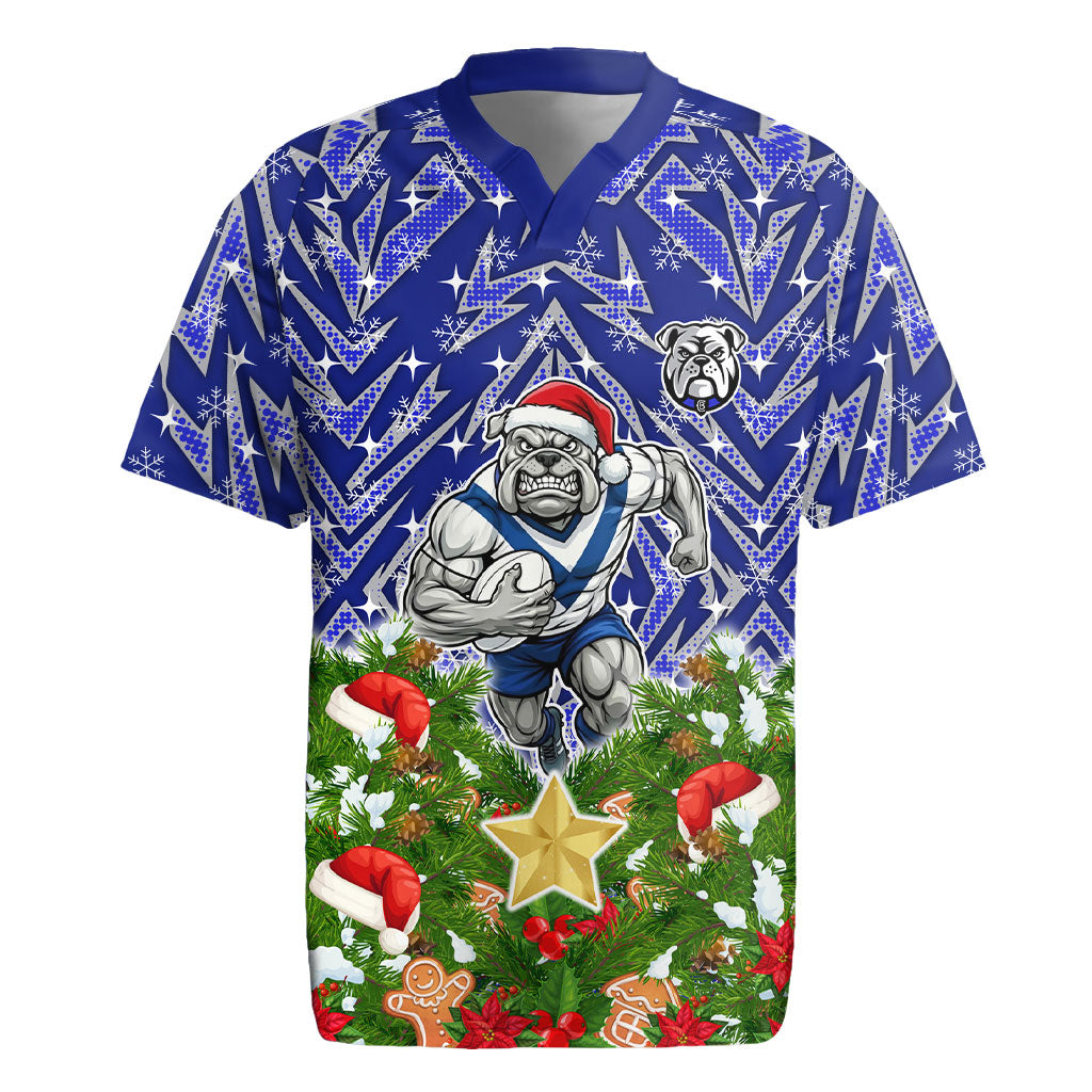 Personalised Bulldogs Rugby Christmas Rugby Jersey Santa Rugby Mascot - Pine Wreath Festive