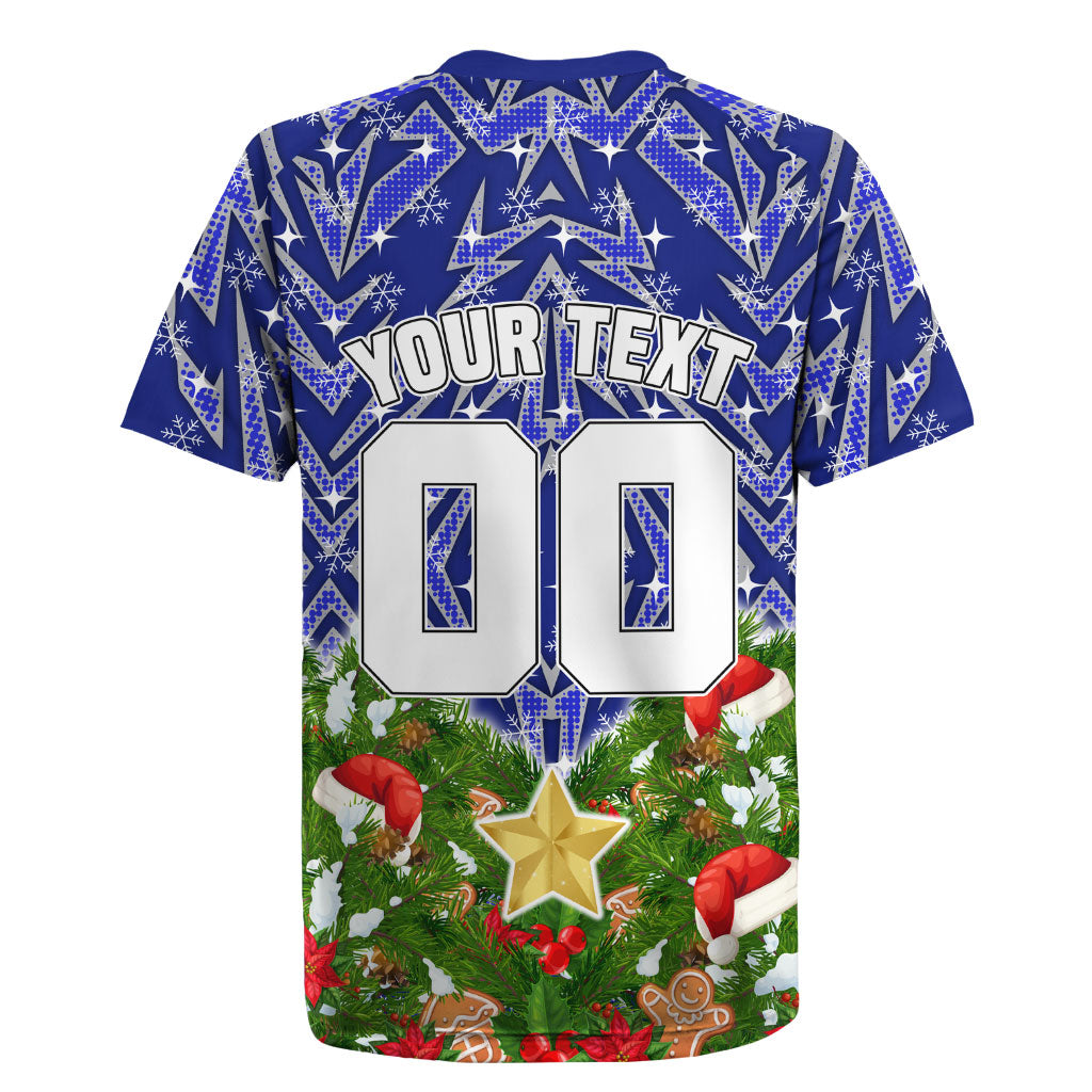Personalised Bulldogs Rugby Christmas Rugby Jersey Santa Rugby Mascot - Pine Wreath Festive