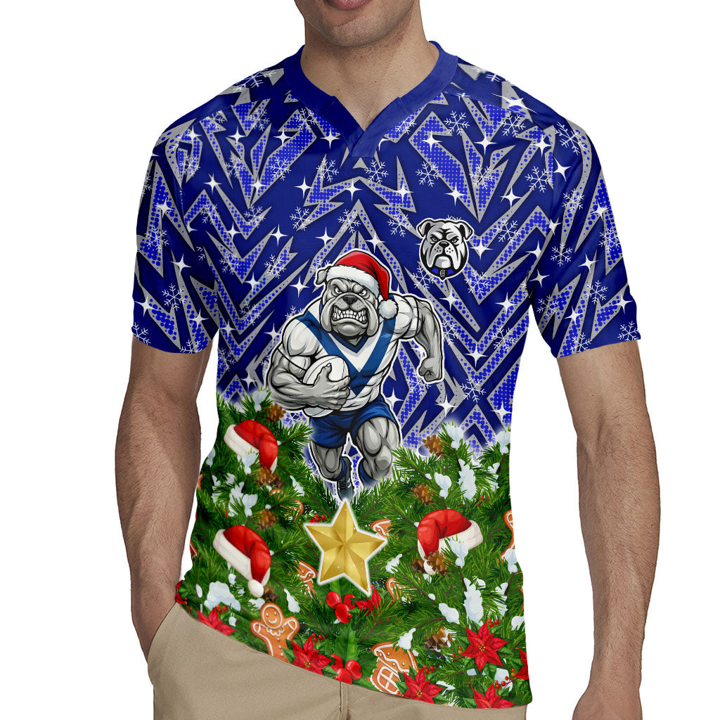 Personalised Bulldogs Rugby Christmas Rugby Jersey Santa Rugby Mascot - Pine Wreath Festive