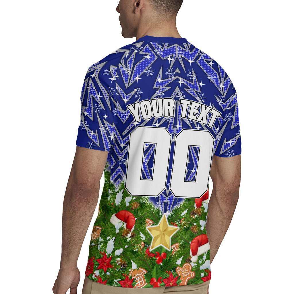Personalised Bulldogs Rugby Christmas Rugby Jersey Santa Rugby Mascot - Pine Wreath Festive
