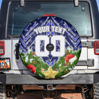 Personalised Bulldogs Rugby Christmas Spare Tire Cover Santa Rugby Mascot - Pine Wreath Festive