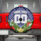 Personalised Bulldogs Rugby Christmas Spare Tire Cover Santa Rugby Mascot - Pine Wreath Festive