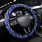 Bulldogs Rugby Christmas Steering Wheel Cover Santa Rugby Mascot - Pine Wreath Festive