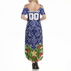 Personalised Bulldogs Rugby Christmas Summer Maxi Dress Santa Rugby Mascot - Pine Wreath Festive