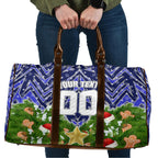 Personalised Bulldogs Rugby Christmas Travel Bag Santa Rugby Mascot - Pine Wreath Festive