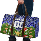 Personalised Bulldogs Rugby Christmas Travel Bag Santa Rugby Mascot - Pine Wreath Festive
