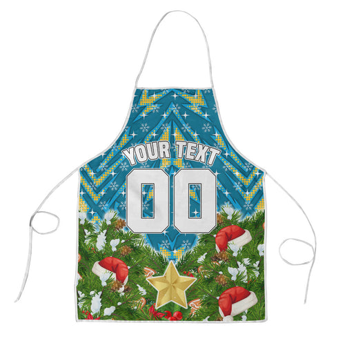 Personalised Titans Rugby Christmas Apron Santa Rugby Mascot - Pine Wreath Festive