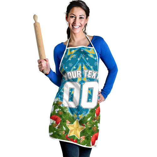 Personalised Titans Rugby Christmas Apron Santa Rugby Mascot - Pine Wreath Festive