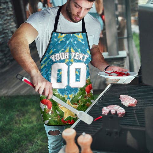 Personalised Titans Rugby Christmas Apron Santa Rugby Mascot - Pine Wreath Festive
