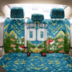 Personalised Titans Rugby Christmas Back Car Seat Cover Santa Rugby Mascot - Pine Wreath Festive