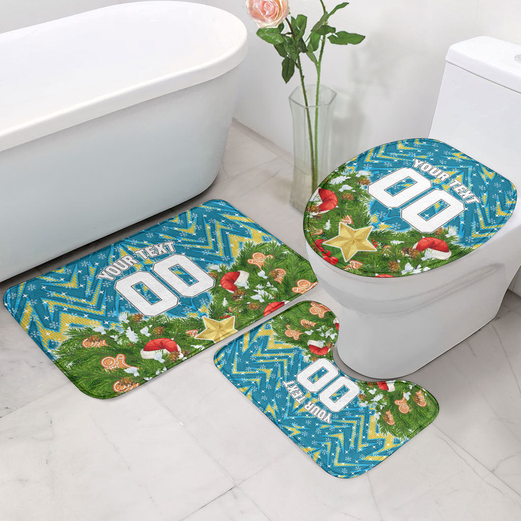 Personalised Titans Rugby Christmas Bathroom Set Santa Rugby Mascot - Pine Wreath Festive