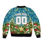 Personalised Titans Rugby Christmas Bomber Jacket Santa Rugby Mascot - Pine Wreath Festive
