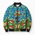 Personalised Titans Rugby Christmas Bomber Puffer Jacket Santa Rugby Mascot - Pine Wreath Festive