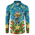Personalised Titans Rugby Christmas Button Sweatshirt Santa Rugby Mascot - Pine Wreath Festive