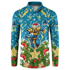 Personalised Titans Rugby Christmas Button Sweatshirt Santa Rugby Mascot - Pine Wreath Festive