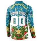 Personalised Titans Rugby Christmas Button Sweatshirt Santa Rugby Mascot - Pine Wreath Festive