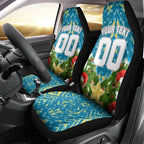Personalised Titans Rugby Christmas Car Seat Cover Santa Rugby Mascot - Pine Wreath Festive