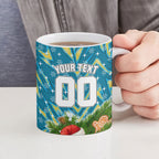 Personalised Titans Rugby Christmas Ceramic Mug Santa Rugby Mascot - Pine Wreath Festive