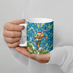 Personalised Titans Rugby Christmas Ceramic Mug Santa Rugby Mascot - Pine Wreath Festive