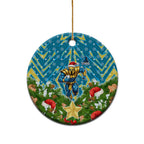 Titans Rugby Christmas Ceramic Ornament Santa Rugby Mascot - Pine Wreath Festive