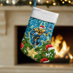 Titans Rugby Christmas Stocking Santa Rugby Mascot - Pine Wreath Festive