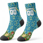 Personalised Titans Rugby Christmas Crew Socks Santa Rugby Mascot - Pine Wreath Festive